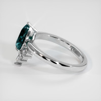 2.07 Ct. Greenish Blue Sapphire Ring, Platinum 950 4