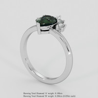 1.39 Ct. Green Sapphire Ring, Silver 2
