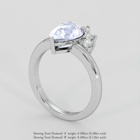 3.70 Ct. Blue Sapphire Ring, 10K White Gold 2