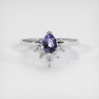 0.59 Ct. Violet Sapphire Ring, 10K White Gold 1