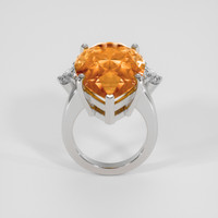 30.94 Ct. Orange Precious Topaz Ring, 14K White Gold 3