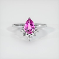 1.57 Ct. Pink Sapphire Ring, 14K White Gold 1