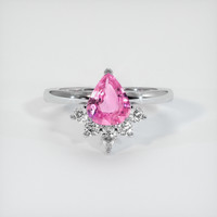 1.21 Ct. Pink Sapphire Ring, 14K White Gold 1