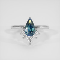 1.68 Ct. Bi Color Sapphire Ring, 14K White Gold 1