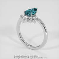 1.68 Ct. Bi Color Sapphire Ring, 14K White Gold 2