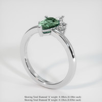 0.93 Ct. Sapphire Ring, 14K White Gold 2