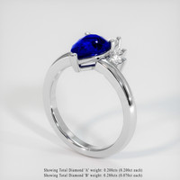 2.55 Ct. Sapphire Ring, 18K White Gold 2