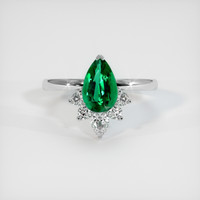 1.12 Ct. Emerald Ring, 18K White Gold 1