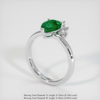 1.12 Ct. Emerald Ring, 18K White Gold 2