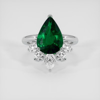 3.25 Ct. Emerald Ring, 18K White Gold 1