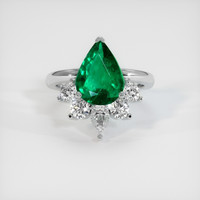 2.42 Ct. Emerald Ring, 18K White Gold 1