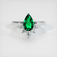 1.36 Ct. Emerald Ring, 18K White Gold 1