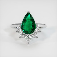 2.85 Ct. Emerald Ring, 18K White Gold 1
