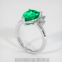 3.23 Ct. Emerald Ring, 18K White Gold 2