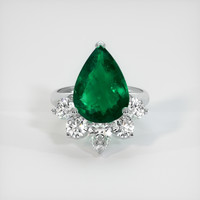 5.88 Ct. Emerald Ring, 18K White Gold 1
