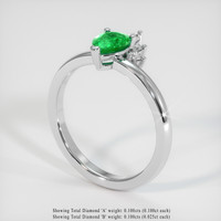 0.46 Ct. Emerald Ring, 18K White Gold 2