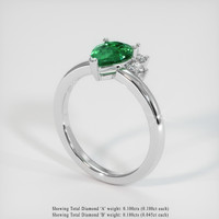 0.87 Ct. Emerald Ring, 18K White Gold 2