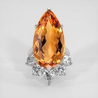 30.94 Ct. Orange Precious Topaz Ring, 18K White Gold 1