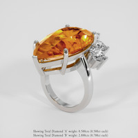 30.94 Ct. Orange Precious Topaz Ring, 18K White Gold 2