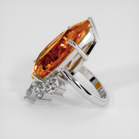 30.94 Ct. Orange Precious Topaz Ring, 18K White Gold 4