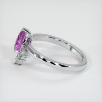 0.81 Ct. Pink Sapphire Ring, 18K White Gold 4