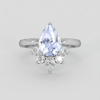 3.70 Ct. Blue Sapphire Ring, 18K White Gold 1