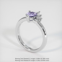 0.59 Ct. Sapphire Ring, 18K White Gold 2