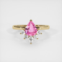 1.21 Ct. Pink Sapphire Ring, 14K Yellow Gold 1