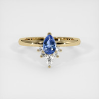 0.50 Ct. Blue Sapphire Ring, 18K Yellow Gold 1