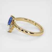 0.50 Ct. Blue Sapphire Ring, 18K Yellow Gold 4