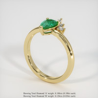 0.57 Ct. Emerald Ring, 18K Yellow Gold 2