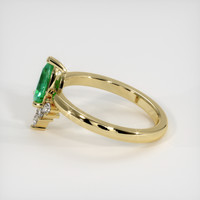 0.57 Ct. Emerald Ring, 18K Yellow Gold 4