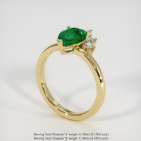 1.12 Ct. Emerald Ring, 18K Yellow Gold 2