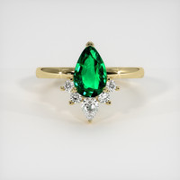 1.36 Ct. Emerald Ring, 18K Yellow Gold 1