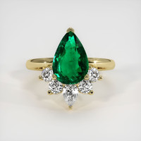 2.85 Ct. Emerald Ring, 18K Yellow Gold 1