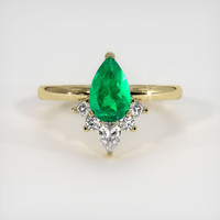 1.01 Ct. Emerald   Ring, 18K Yellow Gold 1