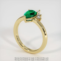 1.01 Ct. Emerald   Ring, 18K Yellow Gold 2