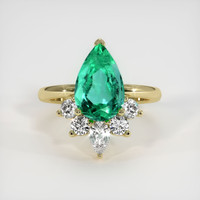 3.23 Ct. Emerald Ring, 18K Yellow Gold 1