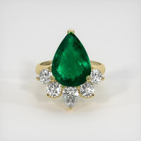 5.88 Ct. Emerald Ring, 18K Yellow Gold 1