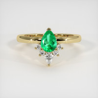 0.46 Ct. Emerald Ring, 18K Yellow Gold 1