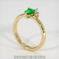 0.46 Ct. Emerald Ring, 18K Yellow Gold 2