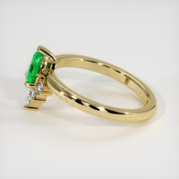 0.46 Ct. Emerald Ring, 18K Yellow Gold 4