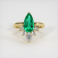 2.13 Ct. Emerald Ring, 18K Yellow Gold 1