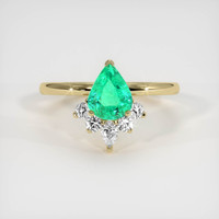 1.18 Ct. Emerald Ring, 18K Yellow Gold 1