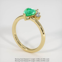 1.18 Ct. Emerald Ring, 18K Yellow Gold 2