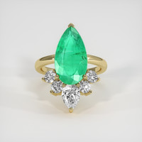 4.50 Ct. Emerald Ring, 18K Yellow Gold 1
