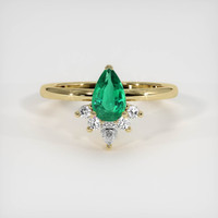 0.70 Ct. Emerald Ring, 18K Yellow Gold 1