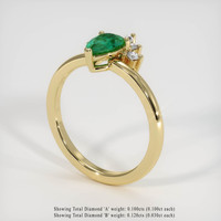 0.70 Ct. Emerald Ring, 18K Yellow Gold 2