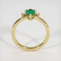 0.70 Ct. Emerald Ring, 18K Yellow Gold 3