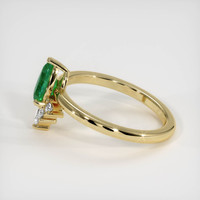 0.70 Ct. Emerald Ring, 18K Yellow Gold 4